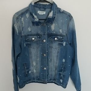 Ci Sono Denim Distressed Jacket